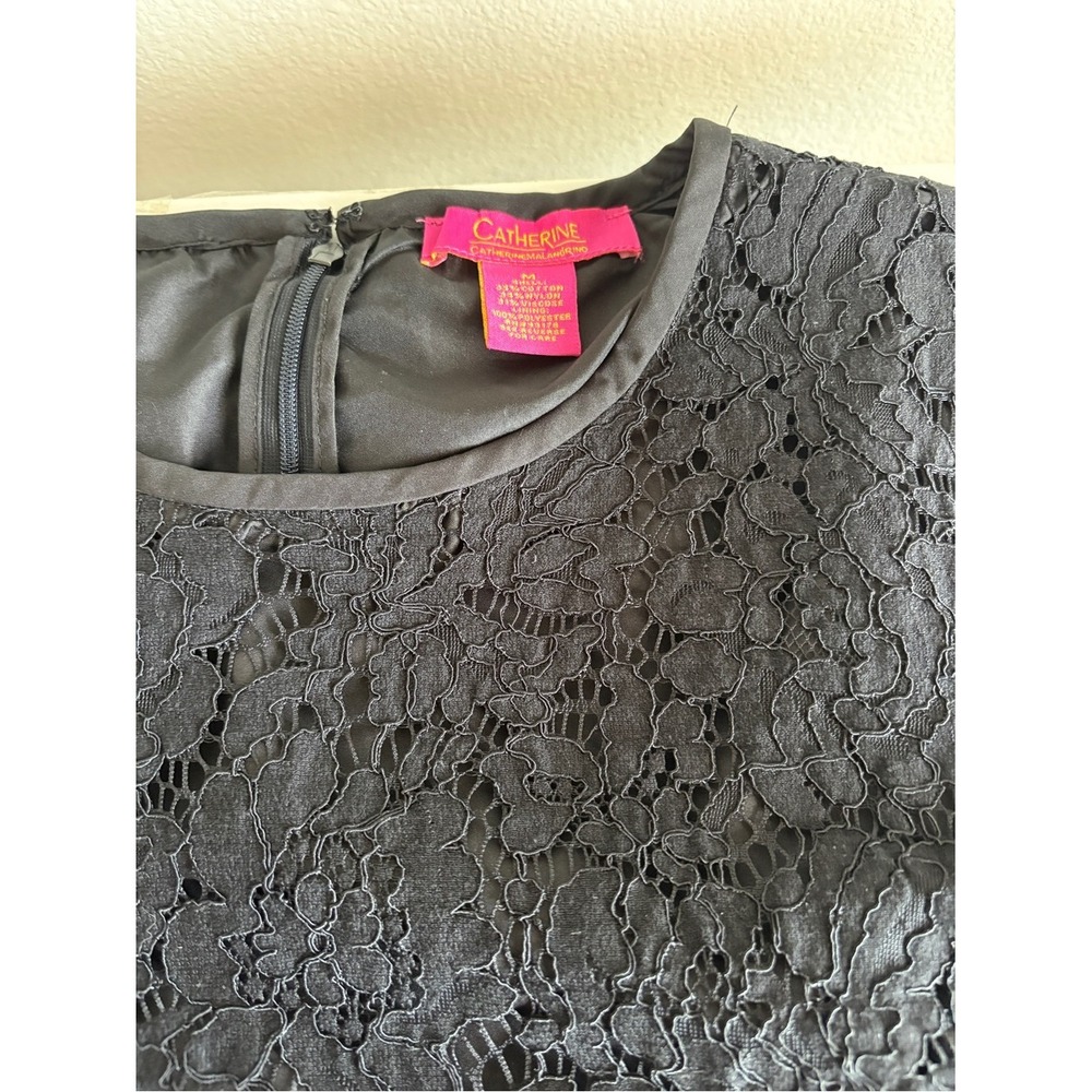 Catherine Malandrino Black Lace Peplum Tank Top - Picture 2 of 10